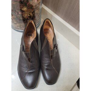 Think! Leather Pumps Low Heels Shoes EU 41 Whimsy Artsy Brown